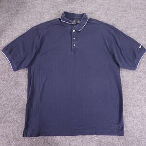 Nike Golf Polo Shirt Mens Large Blue Dri-Fit Embroidered Swoosh Athletic Classic